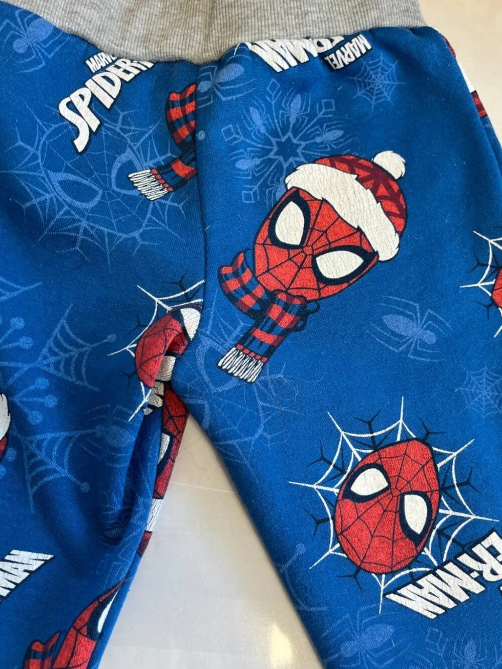 Marvel Spider-Man Christmas Hoodie Jogger Set Blue Gray Holiday Pajamas 3T